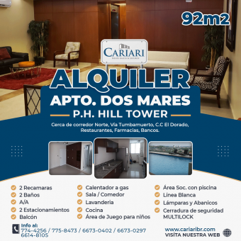 Alquiler apartamento Dos Mares, P.H. HILL TOWER, Piso 4