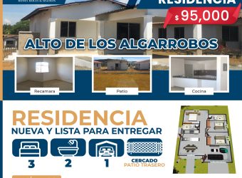 Vende Residencia nueva en Valle de Los Algarrobos