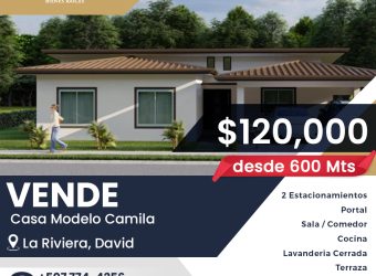 Vende Casa Modelo Camila, La Riviera