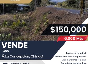 Vende terreno en La Concepción, Bugaba vía hacia Volcán