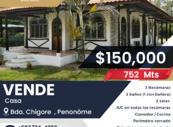 Vende Casa en Barrio Chirogre, Penonomé