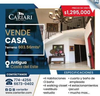 Venta de Casa en Antigua, Costa del Este