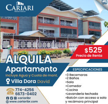 Alquila Apartamento en Villa Dora, David