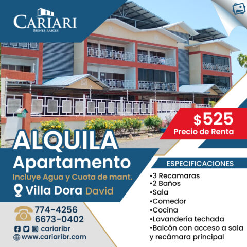 Alquila Apartamento en Villa Dora, David